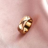 Simple Style Solid Color Titanium Steel Inlay Zircon Rings main image 3
