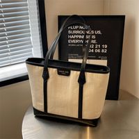 Women's Pu Leather Color Block Classic Style Zipper Tote Bag main image 3