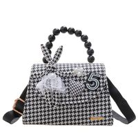 Girl's Pu Leather Houndstooth Cartoon Cute Square Magnetic Buckle Handbag main image 4