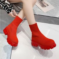 Women's Casual Solid Color Round Toe Sock Boots main image 5