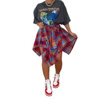 Summer Streetwear Plaid Cotton Blend Polyester Knee-length Skirts main image 5