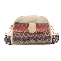 Women's Canvas Color Block Argyle Vacation Ethnic Style Square Zipper Shoulder Bag Crossbody Bag sku image 1