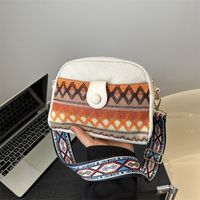 Women's Canvas Color Block Argyle Vacation Ethnic Style Square Zipper Shoulder Bag Crossbody Bag main image 4