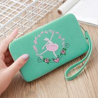 Fashion Long Multifunctional Embroidered Portable Wallet Wholesale sku image 7