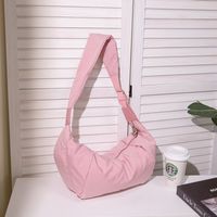 Women's Medium Nylon Solid Color Basic Zipper Cloud Shape Bag sku image 3
