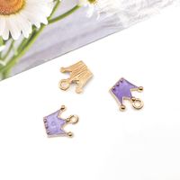 1 Piece Simple Style Moon Unicorn Crown Metal Enamel Inlay Pendant Jewelry Accessories sku image 3