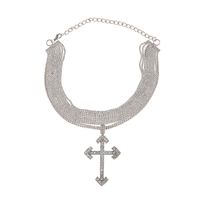 Lady Cross Alloy Inlay Rhinestones Women's Necklace main image 2