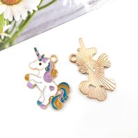 1 Piece Simple Style Moon Unicorn Crown Metal Enamel Inlay Pendant Jewelry Accessories sku image 39