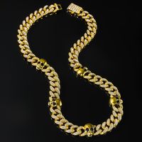Hip-Hop Punk Skull Alloy Rhinestones Men's Bracelets Necklace sku image 5