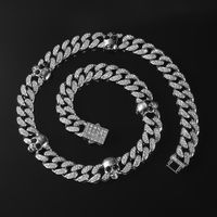 Hip-Hop Punk Skull Alloy Rhinestones Men's Bracelets Necklace sku image 4