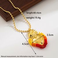 Fashion Heart Shape Copper Plating 18k Gold Plated Pendant Necklace sku image 2