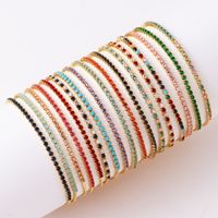 Vintage Style Solid Color Copper Zircon Bracelets In Bulk main image 5