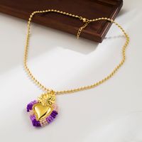 Fashion Heart Shape Copper Plating 18k Gold Plated Pendant Necklace main image 2