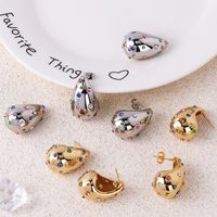 1 Pair Vintage Style Water Droplets Plating Inlay Brass Artificial Gemstones Crystal 18k Gold Plated White Gold Plated Ear Studs main image 3