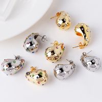 1 Pair Vintage Style Water Droplets Plating Inlay Brass Artificial Gemstones Crystal 18k Gold Plated White Gold Plated Ear Studs main image 6