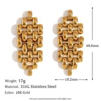 1 Pair Vacation French Style Modern Style Chain Stainless Steel 18K Gold Plated Drop Earrings sku image 2