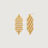 1 Pair Vacation French Style Modern Style Chain Stainless Steel 18K Gold Plated Drop Earrings main image 4