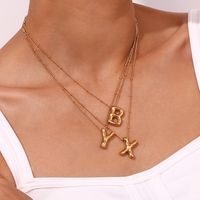 Ig Style Simple Style Letter Stainless Steel Plating 18k Gold Plated Pendant Necklace main image 7
