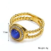 304 Stainless Steel Casual Simple Style Geometric Zircon Rings main image 2