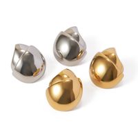 1 Pair IG Style Simple Style Filbert Solid Color 304 Stainless Steel 18K Gold Plated Ear Studs main image 6