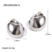 1 Pair IG Style Simple Style Filbert Solid Color 304 Stainless Steel 18K Gold Plated Ear Studs sku image 1