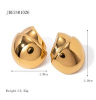 1 Pair IG Style Simple Style Filbert Solid Color 304 Stainless Steel 18K Gold Plated Ear Studs main image 2