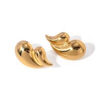 1 Pair IG Style Simple Style Water Droplets 304 Stainless Steel 18K Gold Plated Ear Studs main image 5