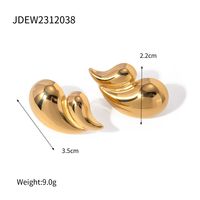 1 Pair IG Style Simple Style Water Droplets 304 Stainless Steel 18K Gold Plated Ear Studs main image 2