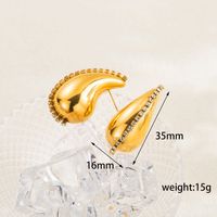 1 Pair Simple Style Water Droplets Plating Stainless Steel 18K Gold Plated Ear Studs sku image 6