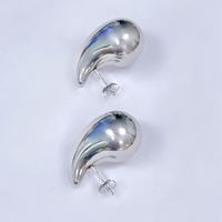 1 Pair Simple Style Water Droplets Plating Stainless Steel 18K Gold Plated Ear Studs main image 8