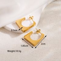 1 Pair Ig Style Basic Cool Style Solid Color Plating Stainless Steel 18k Gold Plated Earrings Ear Studs sku image 3