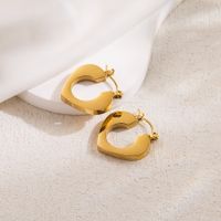 1 Pair Ig Style Basic Cool Style Solid Color Plating Stainless Steel 18k Gold Plated Earrings Ear Studs main image 4