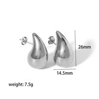 1 Pair Simple Style Water Droplets Plating Stainless Steel 18K Gold Plated Ear Studs sku image 1