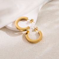1 Pair Ig Style Basic Cool Style Solid Color Plating Stainless Steel 18k Gold Plated Earrings Ear Studs main image 5