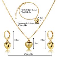Ig Style Heart Shape Solid Color Alloy Women's Bracelets Earrings Necklace main image 2