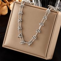 Classic Style Solid Color Titanium Steel Plating Bracelets Necklace sku image 3