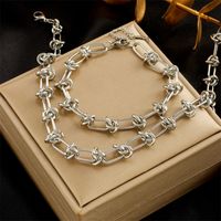 Classic Style Solid Color Titanium Steel Plating Bracelets Necklace main image 5