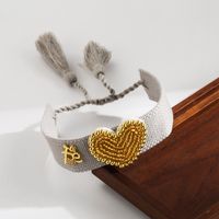 Einfacher Stil Herzform Tuch Glas Kupfer Perlen Stricken Valentinstag Frau Armband sku image 9