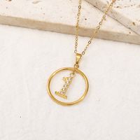 304 Stainless Steel Casual Elegant Number Zircon Pendant Necklace sku image 1