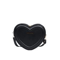Women's Small Pu Leather Solid Color Fashion Heart-shaped Zipper Crossbody Bag sku image 4