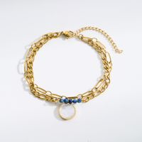 Fashion Eye Stainless Steel Natural Stone Plating 18k Gold Plated Bracelets main image 4