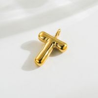 1 Piece 14.3*17.8mm Hole 3~3.9mm Stainless Steel 14K Gold Plated Letter Polished Pendant sku image 4