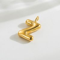 1 Piece 14.3*17.8mm Hole 3~3.9mm Stainless Steel 14K Gold Plated Letter Polished Pendant sku image 9