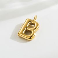 1 Piece 14.3*17.8mm Hole 3~3.9mm Stainless Steel 14K Gold Plated Letter Polished Pendant sku image 1