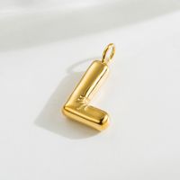 1 Piece 14.3*17.8mm Hole 3~3.9mm Stainless Steel 14K Gold Plated Letter Polished Pendant sku image 14