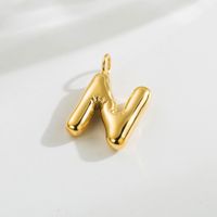 1 Piece 14.3*17.8mm Hole 3~3.9mm Stainless Steel 14K Gold Plated Letter Polished Pendant sku image 10