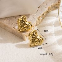 1 Pair Casual Heart Shape Solid Color Plating Stainless Steel 14k Gold Plated Ear Studs sku image 4