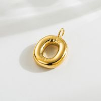 1 Piece 14.3*17.8mm Hole 3~3.9mm Stainless Steel 14K Gold Plated Letter Polished Pendant main image 5