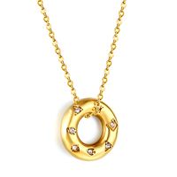 Casual Simple Style Round Insect Heart Shape Stainless Steel Titanium Steel Plating Inlay Pearl Zircon Pendant Necklace sku image 3