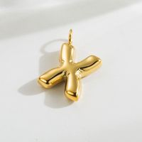 1 Piece 14.3*17.8mm Hole 3~3.9mm Stainless Steel 14K Gold Plated Letter Polished Pendant sku image 13